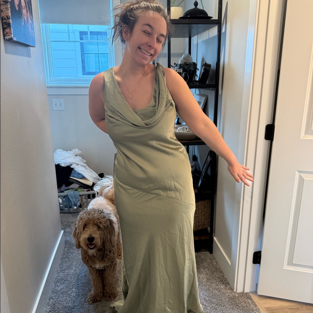 Azazie Rylina Dress in pistachio - Picture 2 of 2